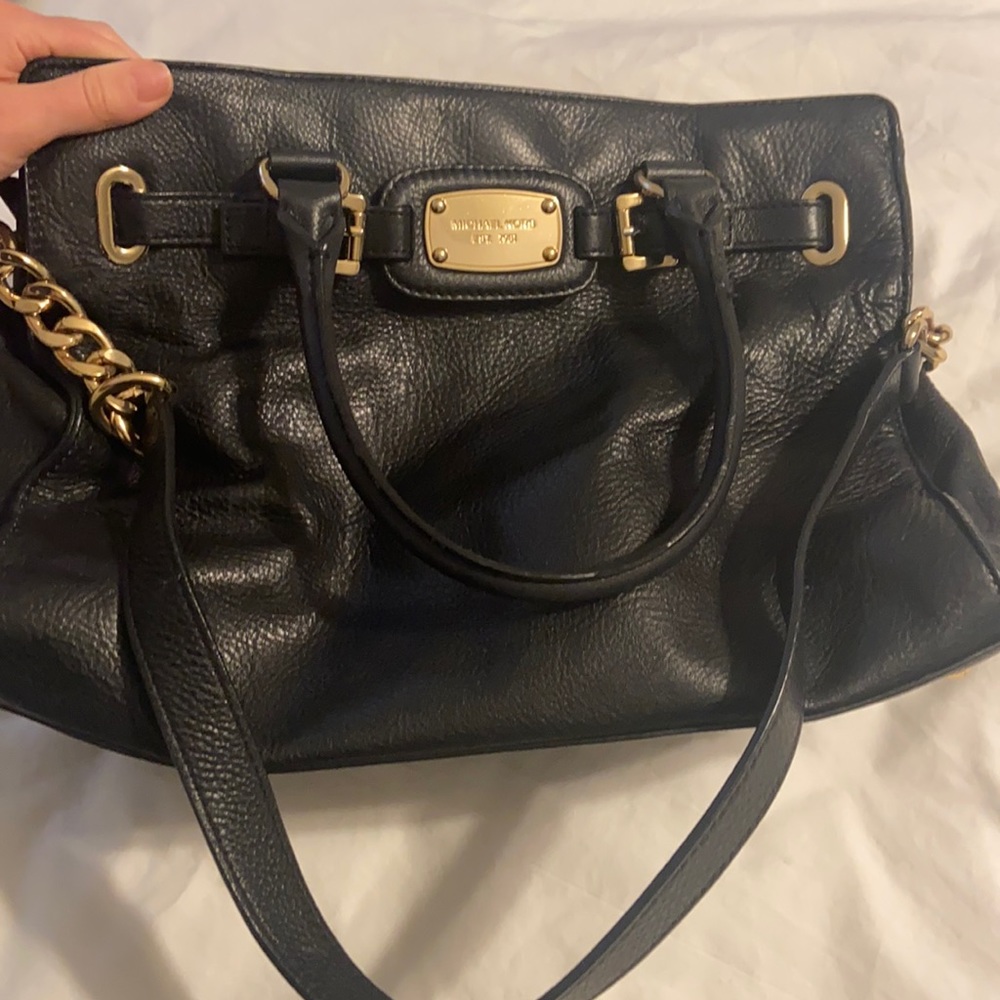 Great condition black and gold Michael Kors crossbody or strap leather bag